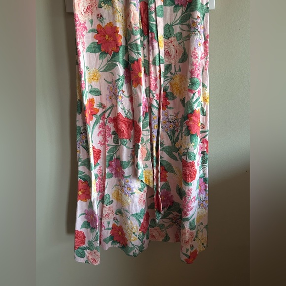Old Navy Floral Linen Blend Twist Front Midi Dress with Puff Sleeves - Picture 7 of 15